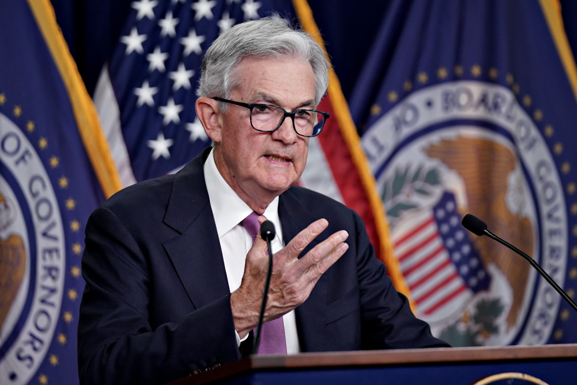 Jerome Powell, Chair of the Federal Reserve, speaks during a press briefing in Washington, D.C. 

Image Source: Bloomberg